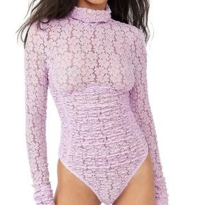 SOLD NWT Free People Purple Lace Bodysuit